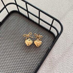 Bow & Heart Drop Earrings