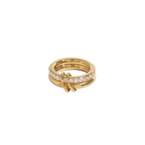 Crystal Interlock Stacked Ring