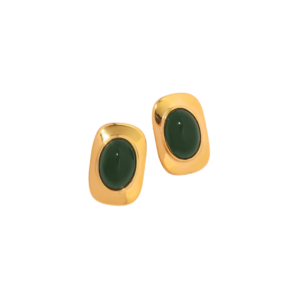 Emerald Cabochon Studs