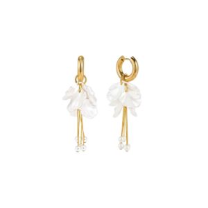 Pearl Petal Drop Hoops