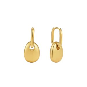 Pebble Drop Huggie Hoops