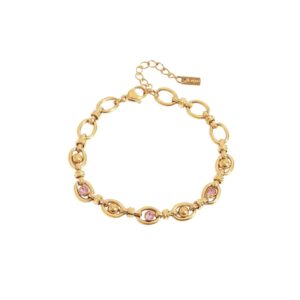 Pink Crystal Link Bracelet