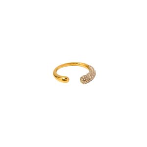Asymmetric PavÃ© Open Ring