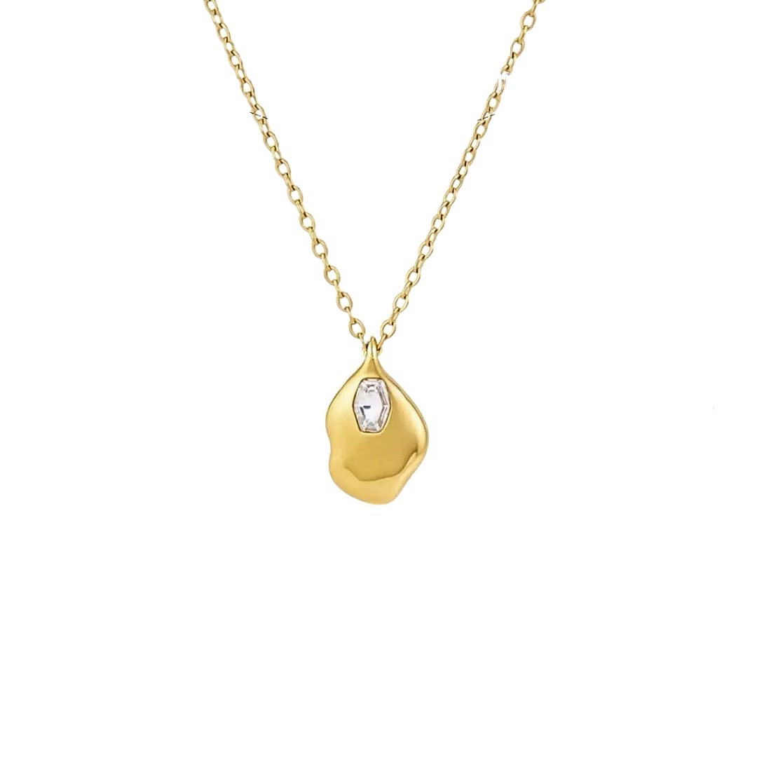Droplet Crystal Pendant Necklace