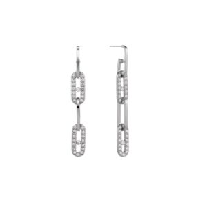 PavÃ© Paperclip Drop Earrings