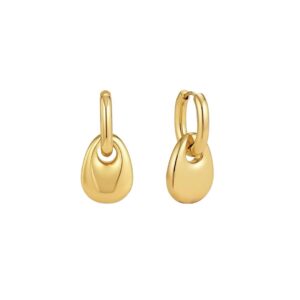 Pebble Drop Huggie Hoops