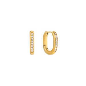 Rectangular PavÃ© Huggie Hoops