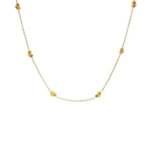 Textured Heart Station Necklace
