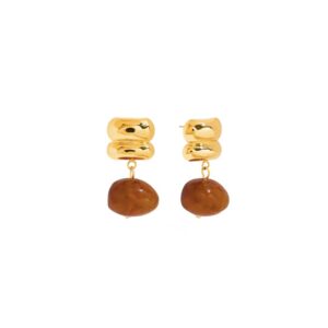Amber Stone Drop Earrings