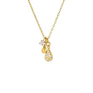 Pavé Teardrop Charm Necklace